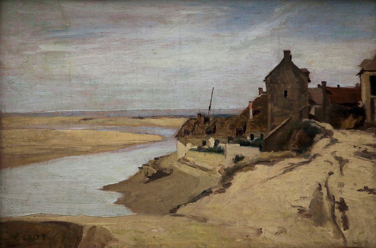 Kalastajien talot Trouvillessa od Jean Baptiste Camille Corot