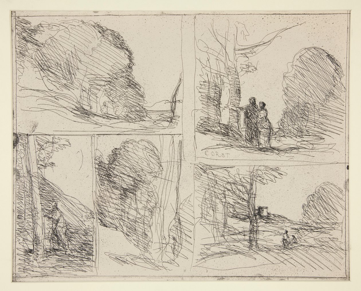 Pět skic: 1. Le Jardin de P?ricl?s (Zahrada Pericles) 2. L od Jean Baptiste Camille Corot