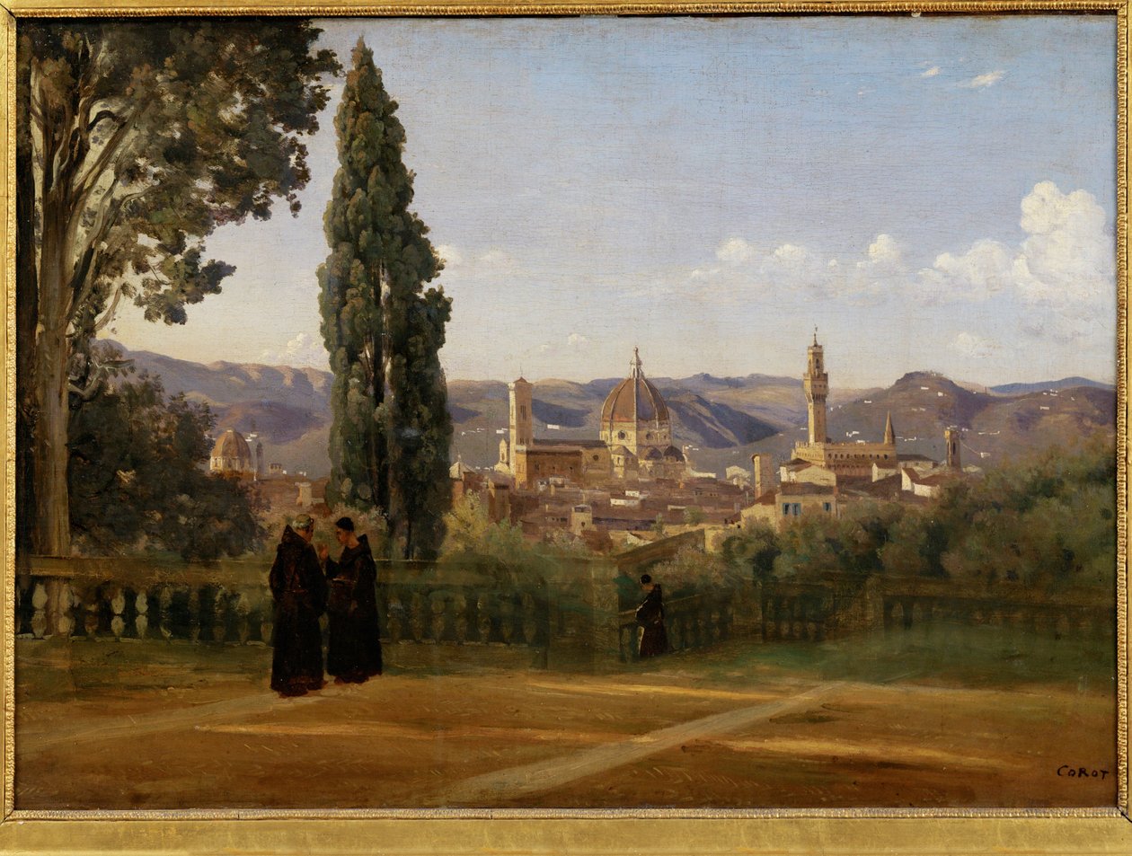 Florencie, pohled ze zahrad Boboli - Florencie, pohled ... od Jean Baptiste Camille Corot