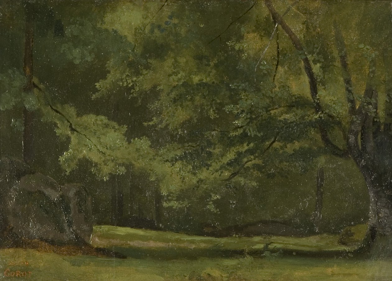Fontainebleau - v lese, c. 1823-24 od Jean Baptiste Camille Corot