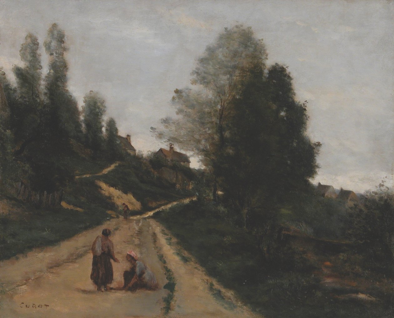 Francouzsky: Gouvieux, près Chantilly. Cesta vzhůru od Jean Baptiste Camille Corot