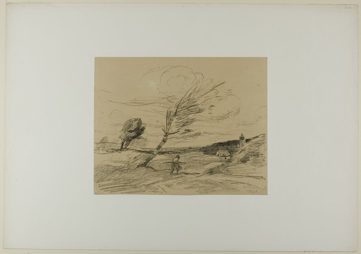 Závan větru od Jean Baptiste Camille Corot