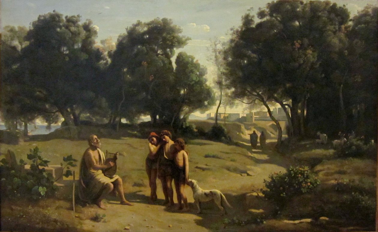 Homér a pastýři od Jean Baptiste Camille Corot