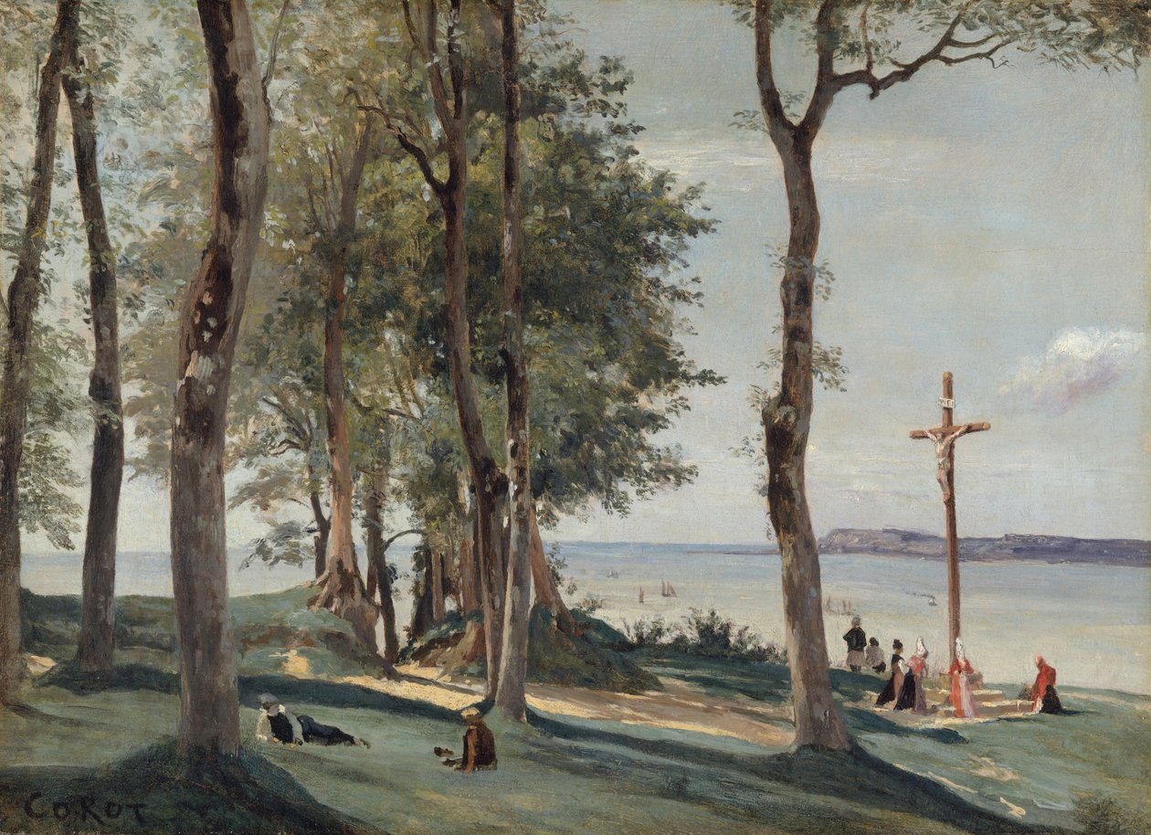 Honfleur: Kalvárie, ca. 1830. od Jean Baptiste Camille Corot