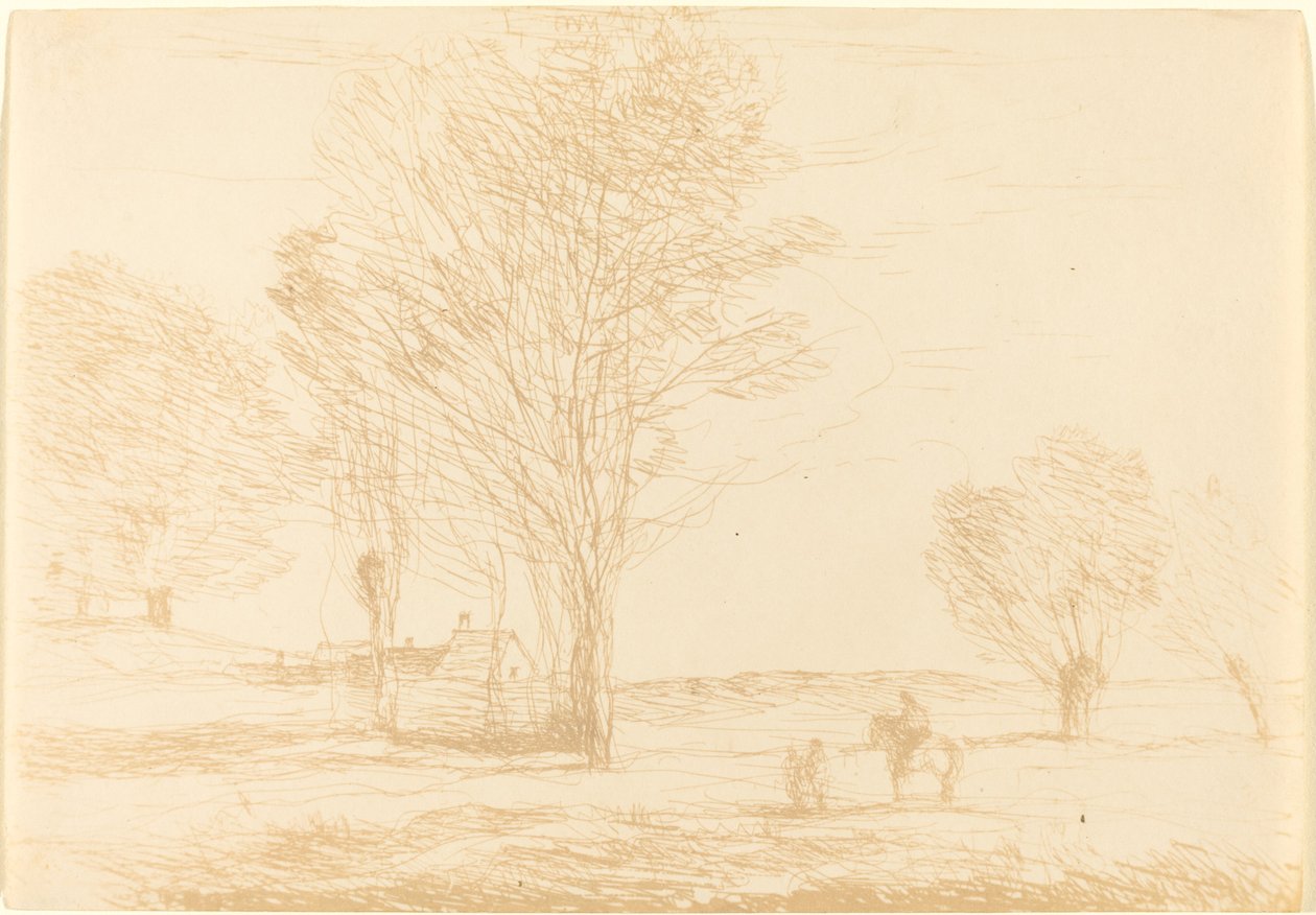 Jezdec zastaven na venkově Kavalír zatčen na venkově, 1874. od Jean Baptiste Camille Corot