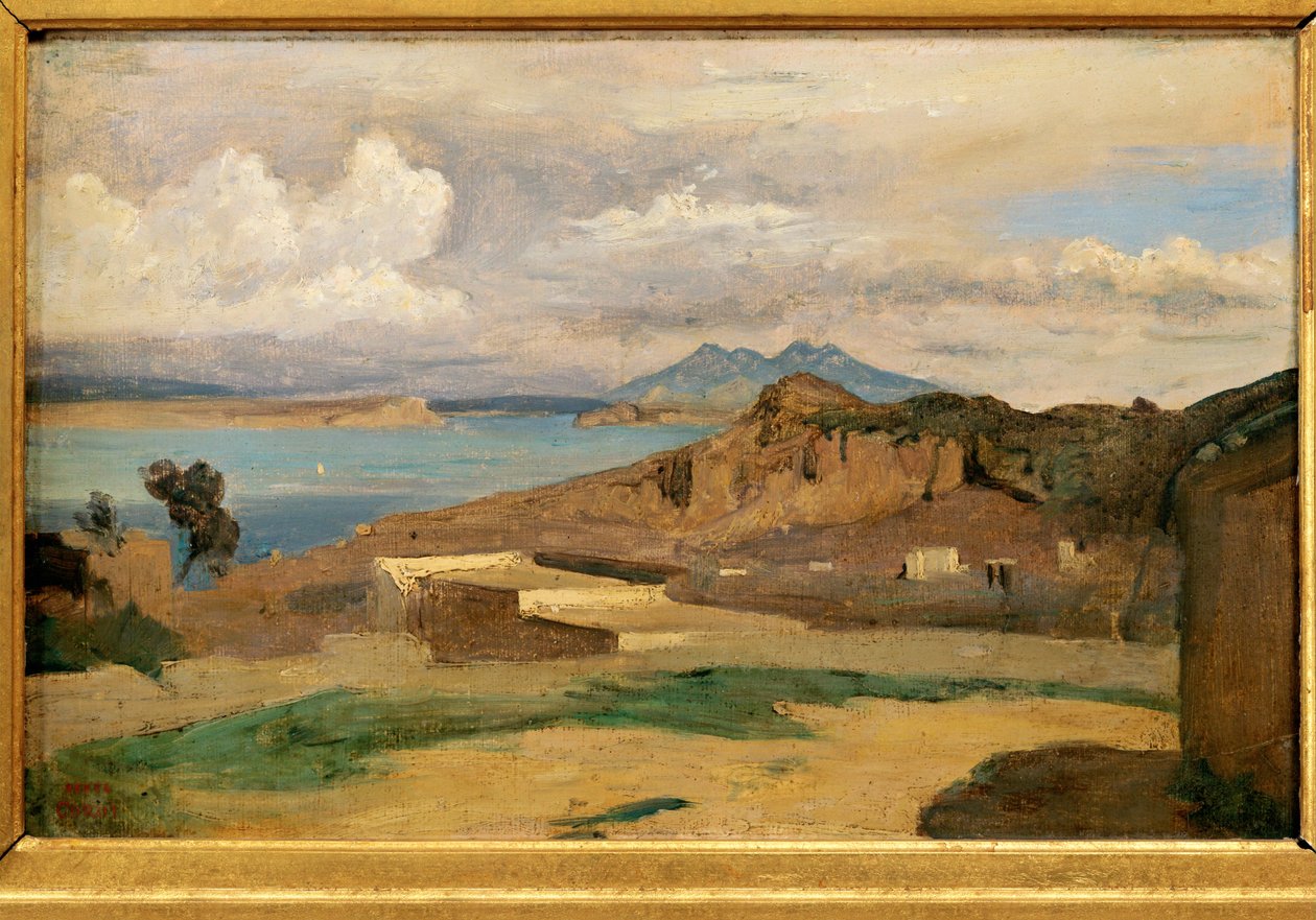Ischia z pohledu ze svahů hory Epomeo - Ischia z pohledu ... od Jean Baptiste Camille Corot