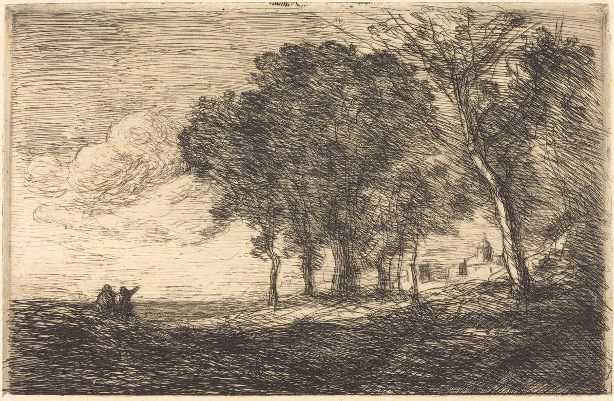 Italská krajina od Jean Baptiste Camille Corot