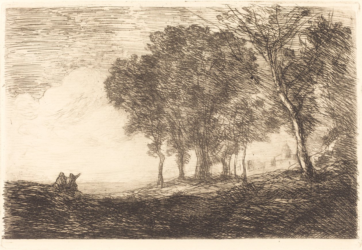 Italská krajina od Jean Baptiste Camille Corot