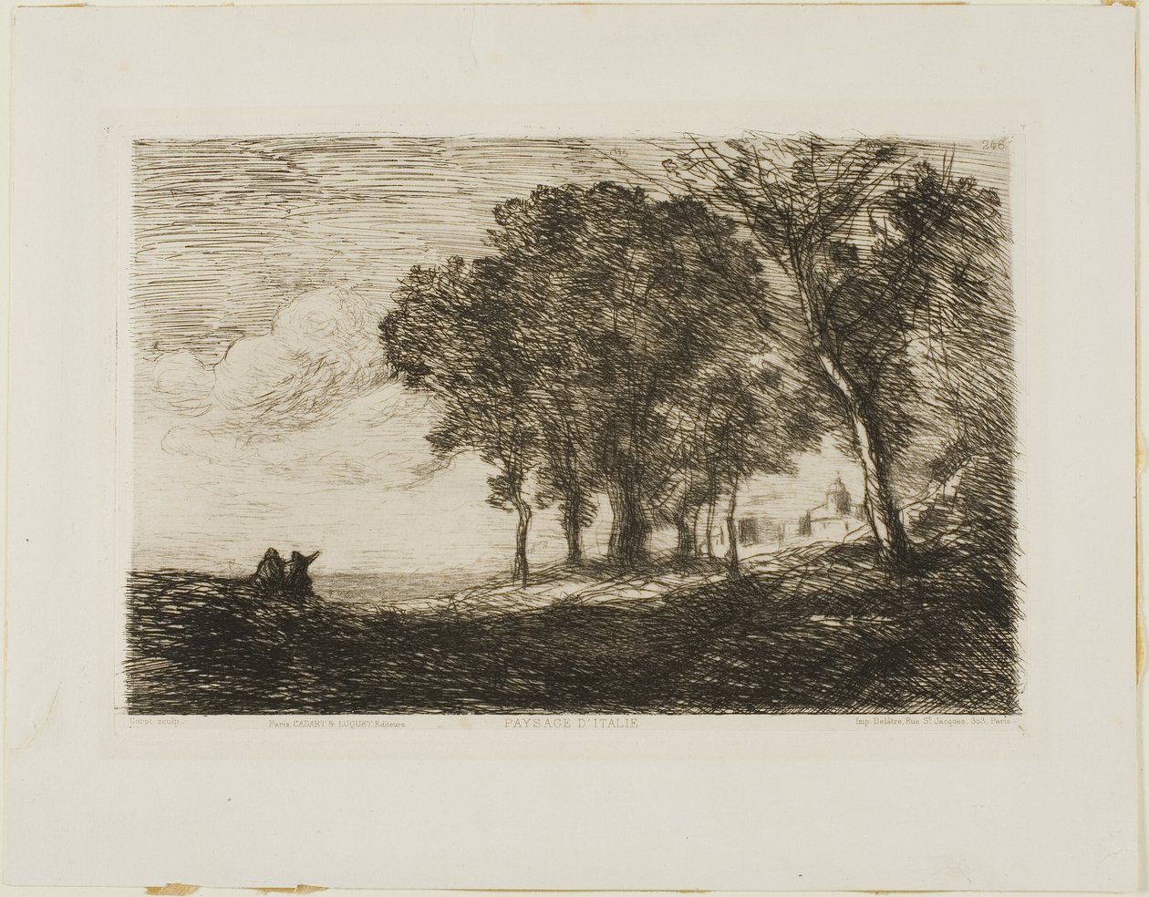 Italská krajina od Jean Baptiste Camille Corot