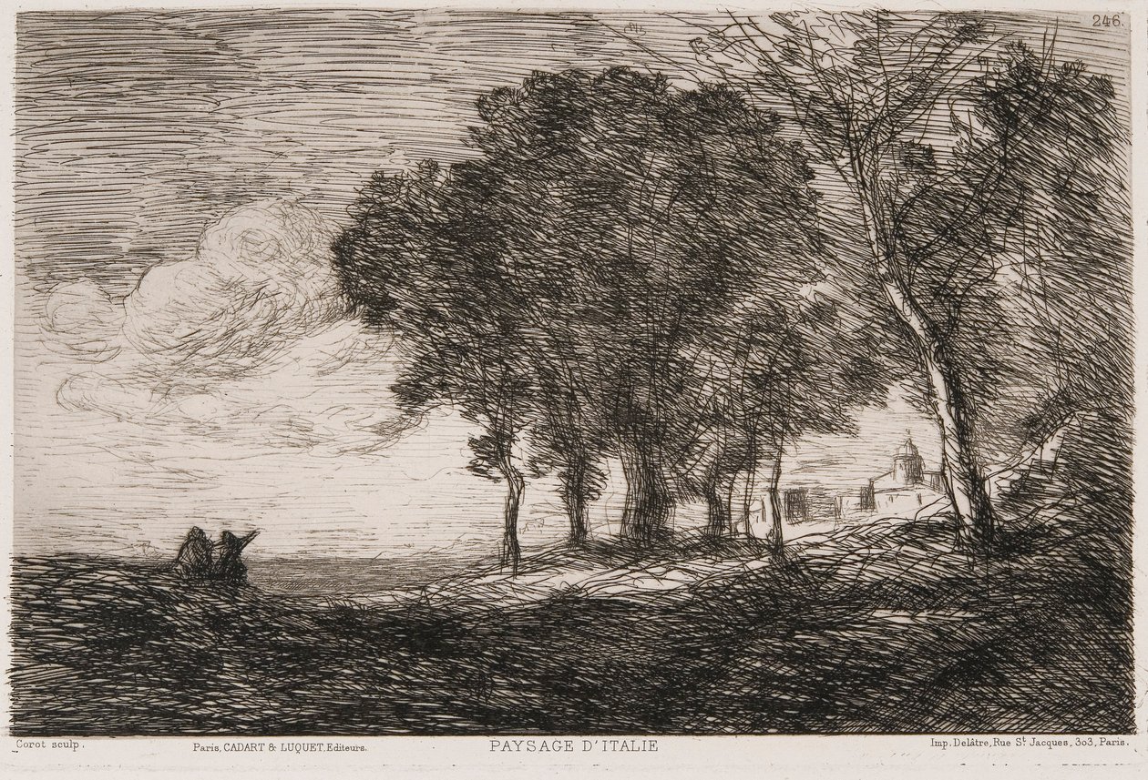 Italská krajina, c1865. od Jean Baptiste Camille Corot