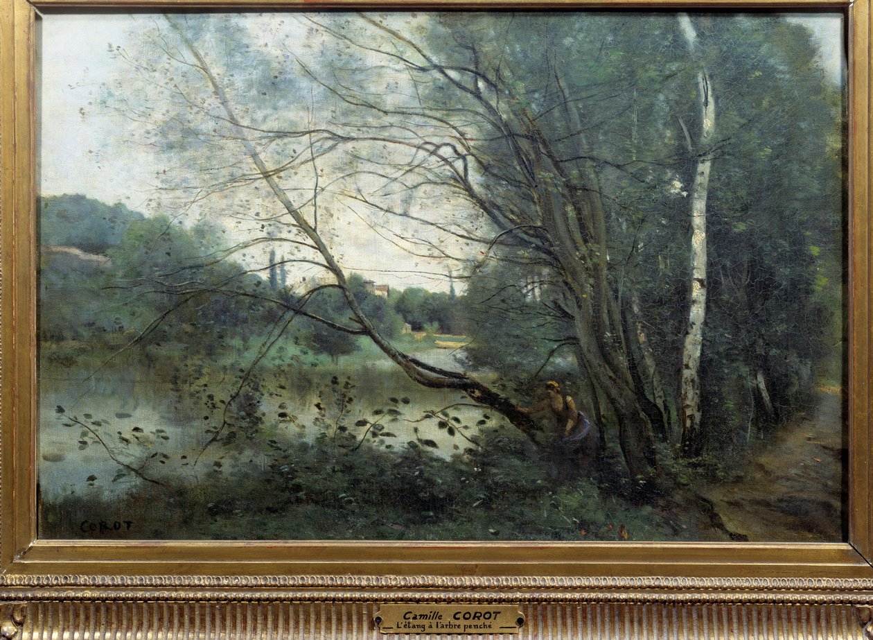 Rybník s olízaným stromem Obraz Camille Corot (1796-1875) Remeš z 19. století, Musee des Beaux Arts od Jean Baptiste Camille Corot