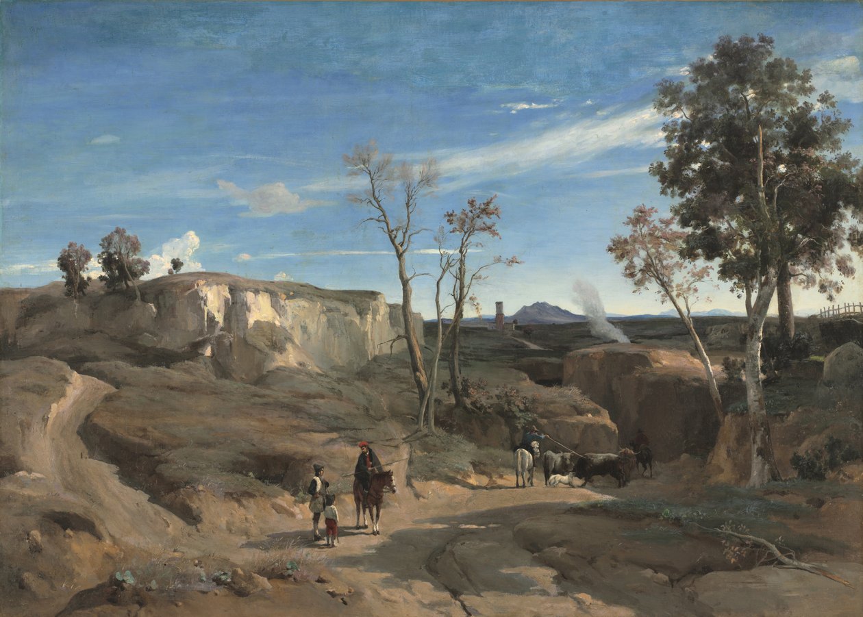 La Cervara, římská Campagna, kolem 1830-1831 od Jean Baptiste Camille Corot