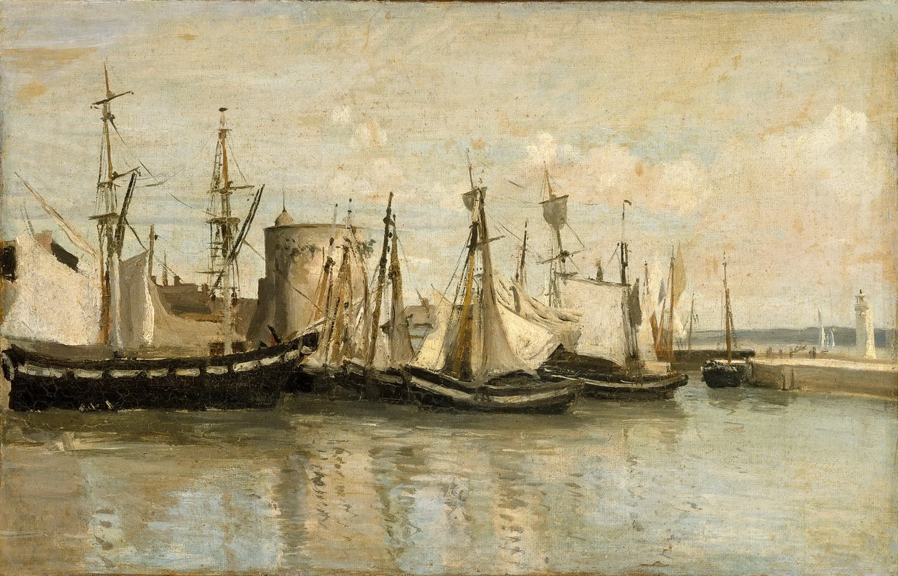 La Rochelle. Vstup do přístavu na pláži od Jean Baptiste Camille Corot