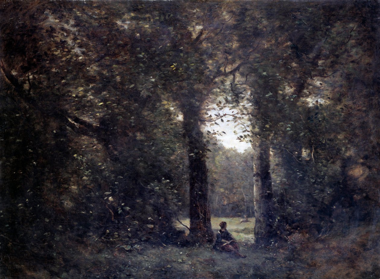 La cleriere, suvenýr města Avray Obraz Camille Corot (1796-1875) 19. století Sun. 1x1,34 m. od Jean Baptiste Camille Corot
