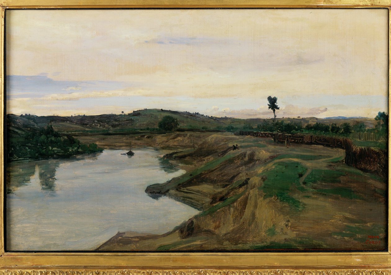 Poussinova procházka, římský venkov ... od Jean Baptiste Camille Corot