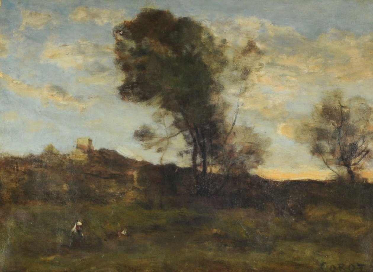 Last Sun Rays, cca 1870 (olej na plátně) od Jean Baptiste Camille Corot