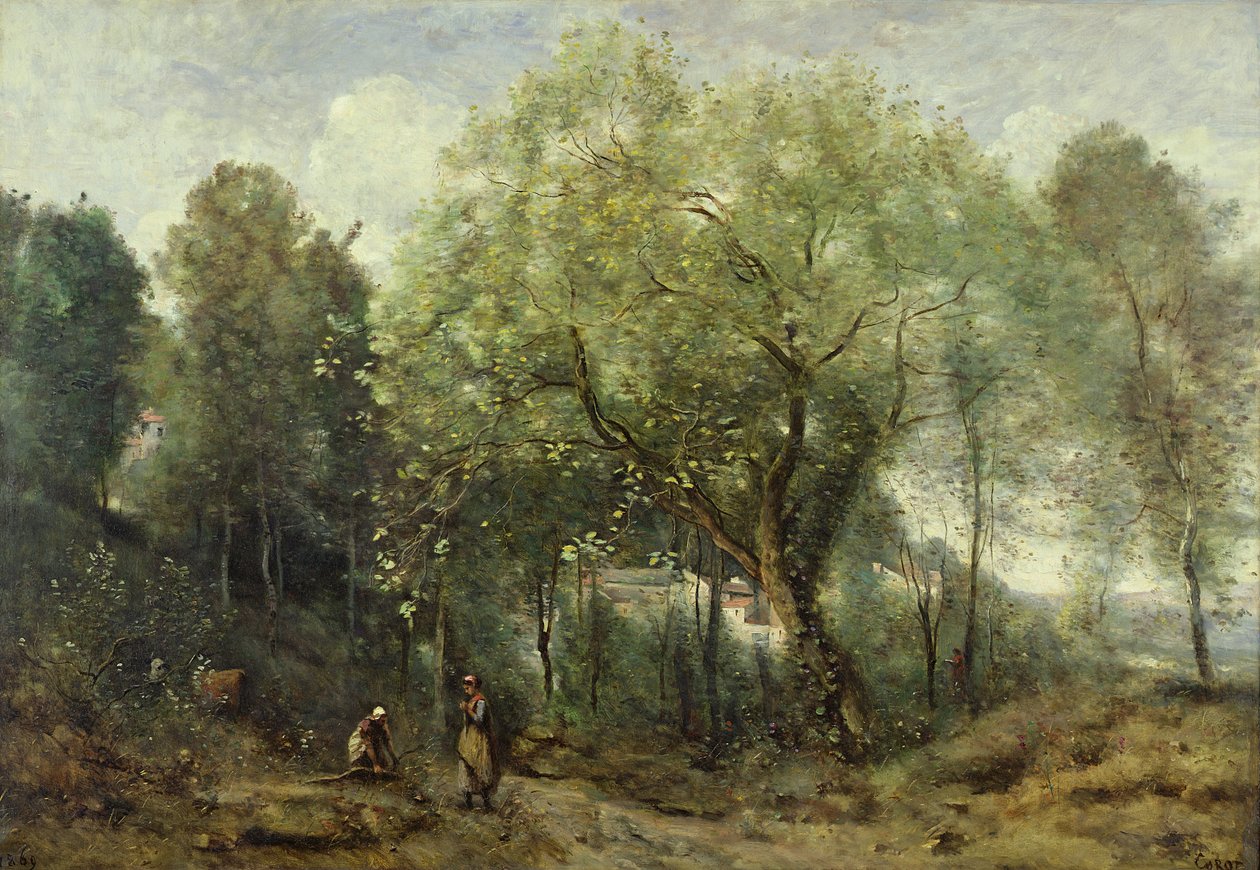 Le Catalpa, vzpomínka na Ville-dAvray, 1869 od Jean Baptiste Camille Corot