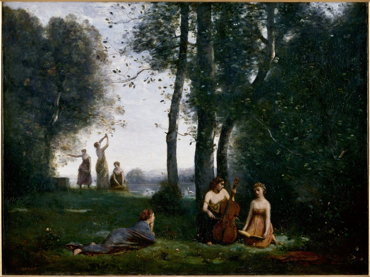 Country koncert od Jean Baptiste Camille Corot