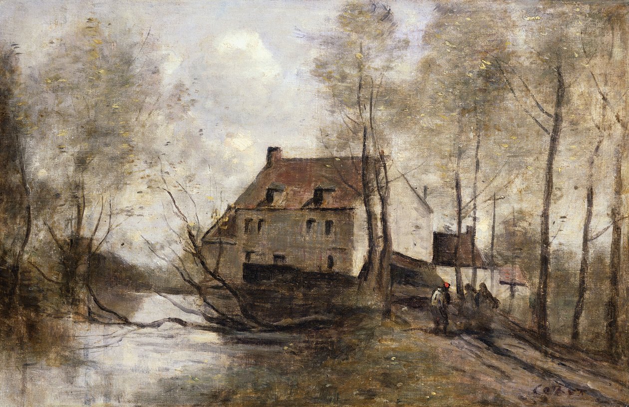 Le Moulin Brule, Planque, poblíž Douai od Jean Baptiste Camille Corot