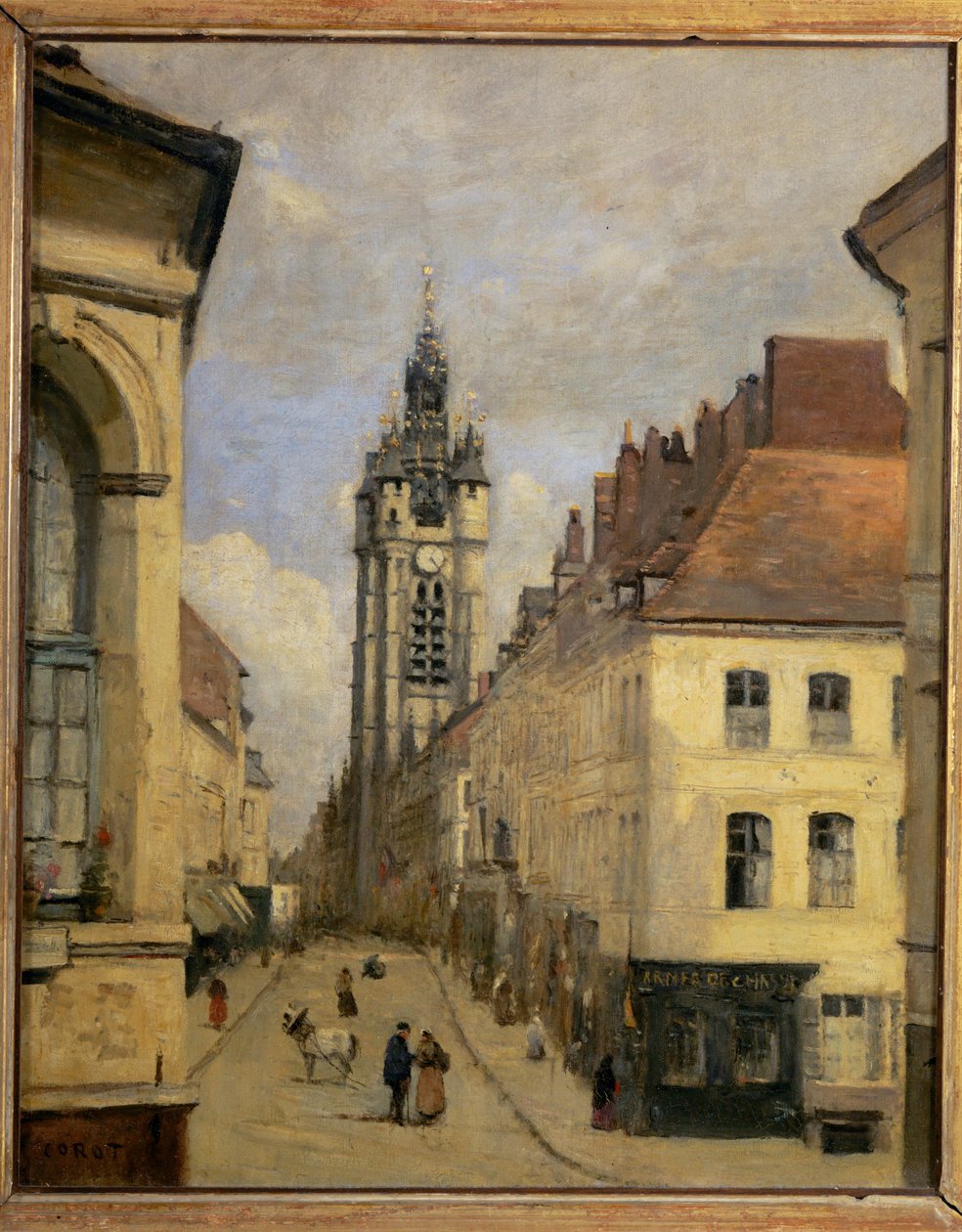 Zvonice v Douai ... od Jean Baptiste Camille Corot