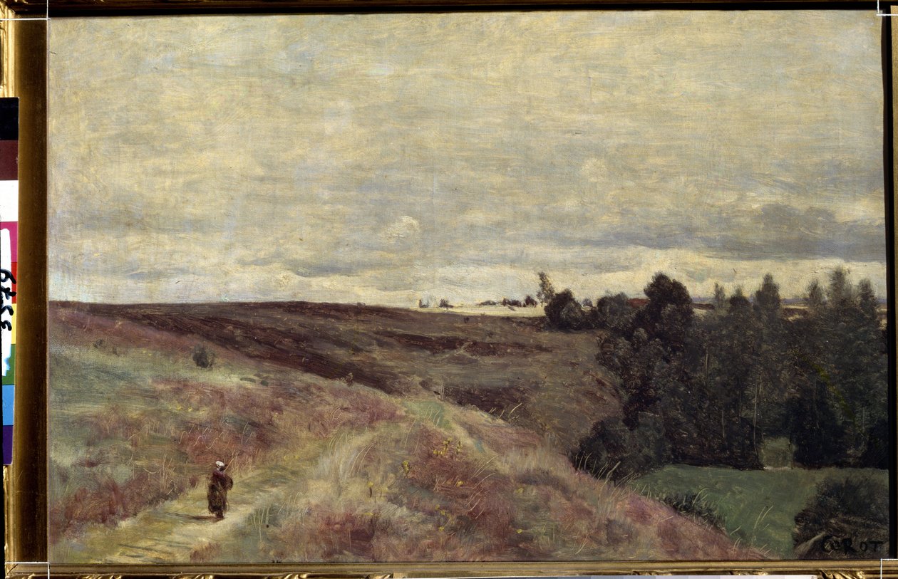 ""Vřesové kopce u Vimoutiers v Normandii"" (Vřesové kopce u Vimoutiers) Obraz Camille Corot (1796-1875) kolem roku 1860 Pouchkine Museum, Moskva od Jean Baptiste Camille Corot