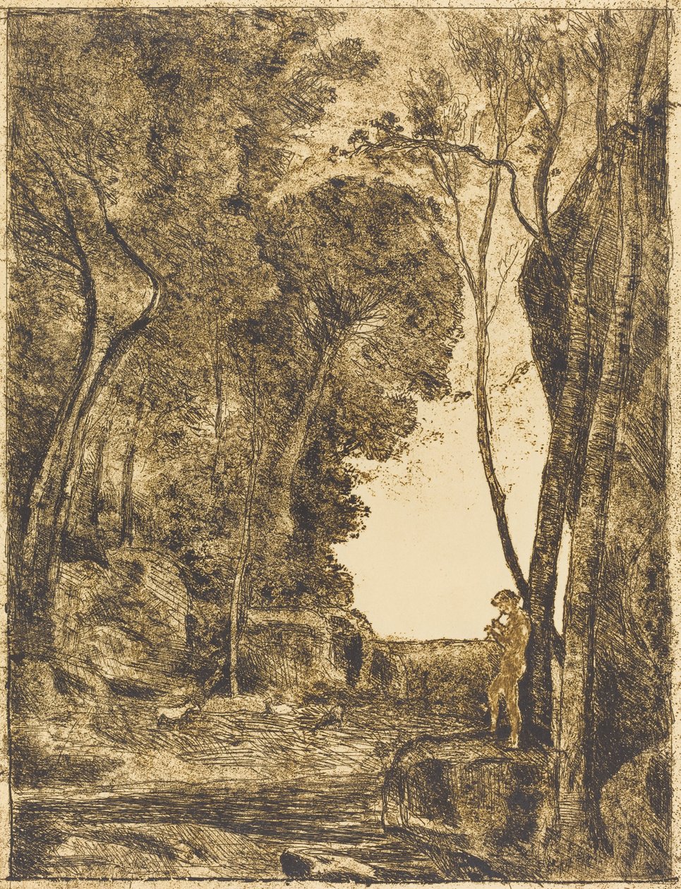 Malý ovčák, 1. talíř (Le Petit Berger) od Jean-Baptiste-Camille Corot