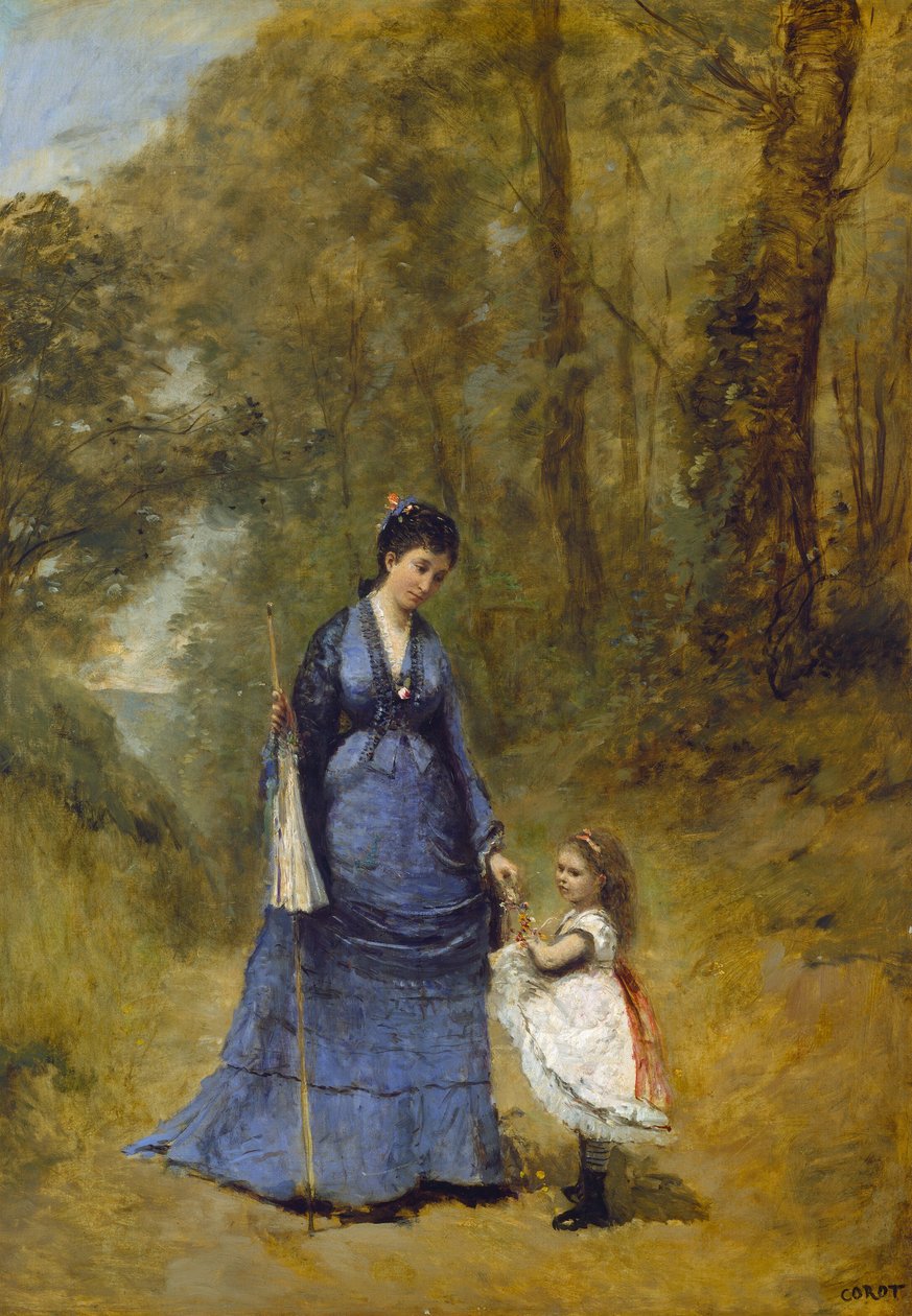 Madame Stumpf a její dcera, 1872. od Jean Baptiste Camille Corot