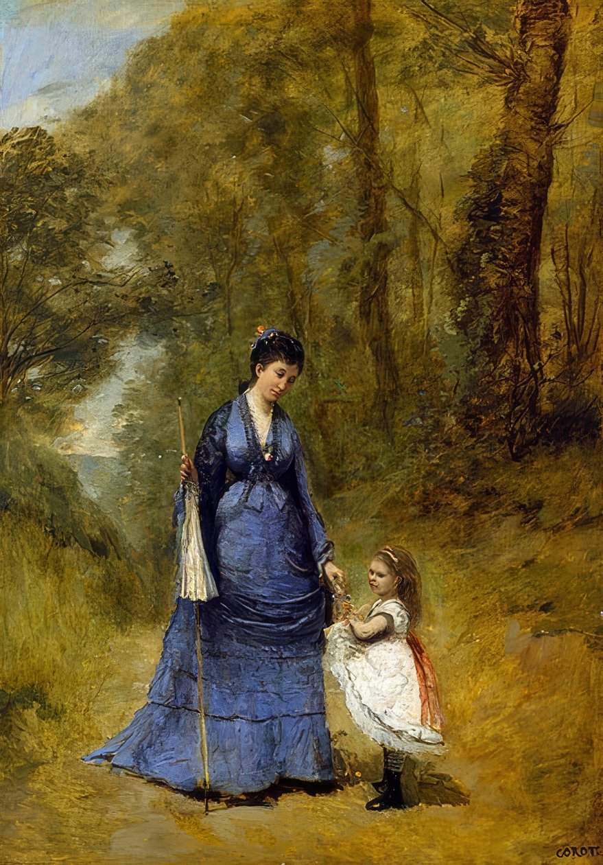 Madame Stumpf a její dcera. 1872 od Jean Baptiste Camille Corot