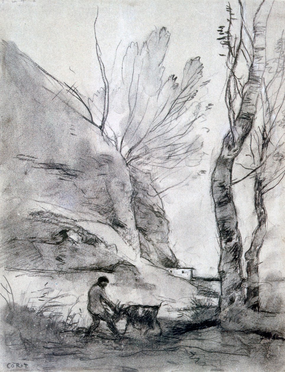 Muž zápasící s kozou, c1816-1875 od Jean Baptiste Camille Corot