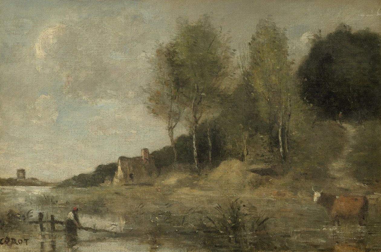 Marsh u Boves, poblíž Amiens od Jean Baptiste Camille Corot