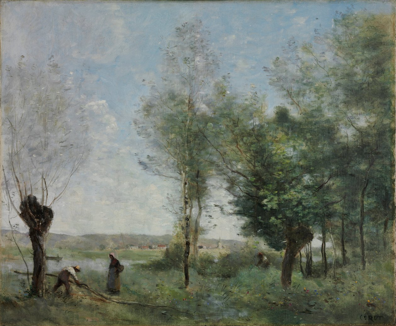 Memory of Coubron - Obraz Jean Baptiste Camille Corot (1796-1875) - 1872 - Olej na plátně - 46x55,3 - Muzeum Szepmuveszeti, Budapešť od Jean Baptiste Camille Corot
