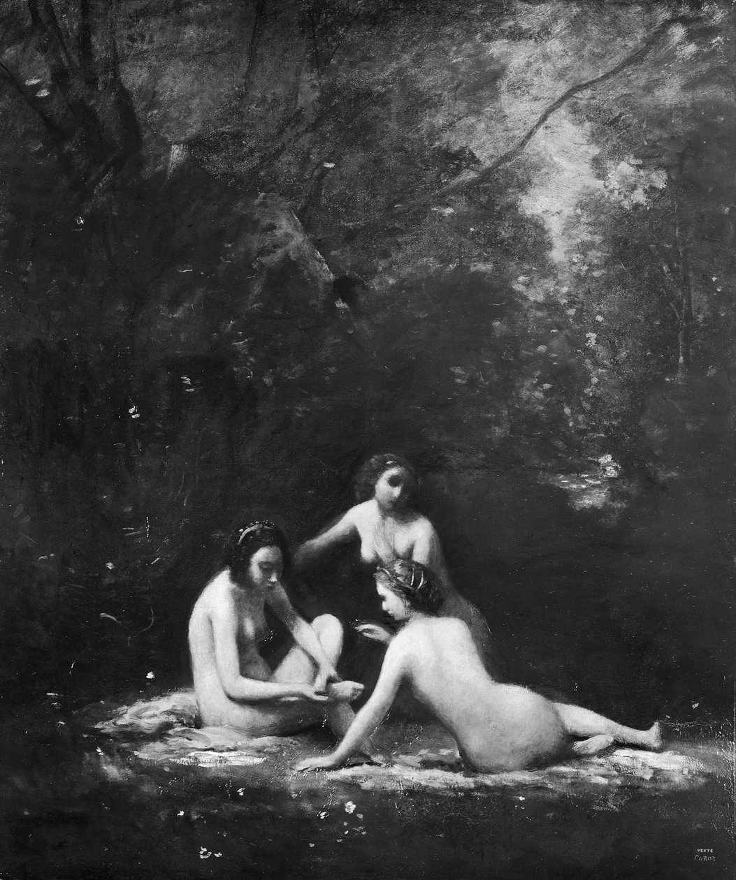 Nymfy opouštějící vanu, 1843. od Jean Baptiste Camille Corot