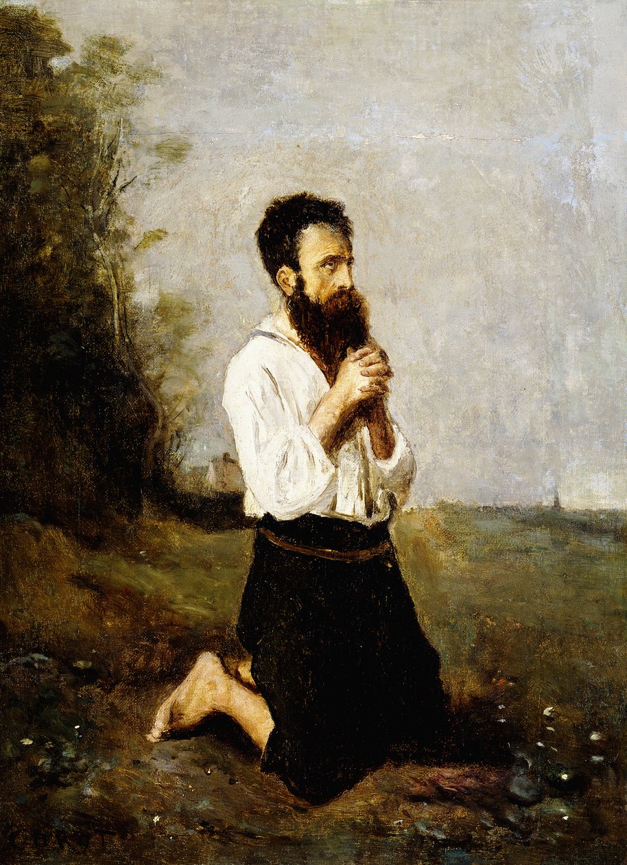 Sedlák v modlitbě; Sedlák v modlitbě, od Jean Baptiste Camille Corot