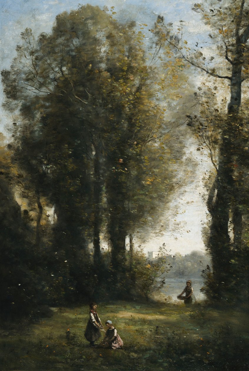 Sbírání sedmikrásek; Sbírání sedmikrásek, kolem 1865-1870 od Jean Baptiste Camille Corot