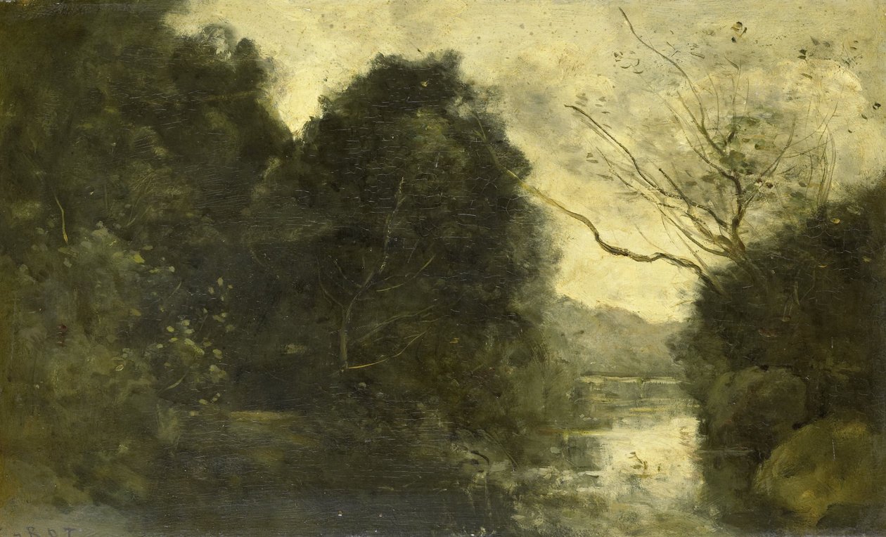 Rybník v lese od Jean Baptiste Camille Corot