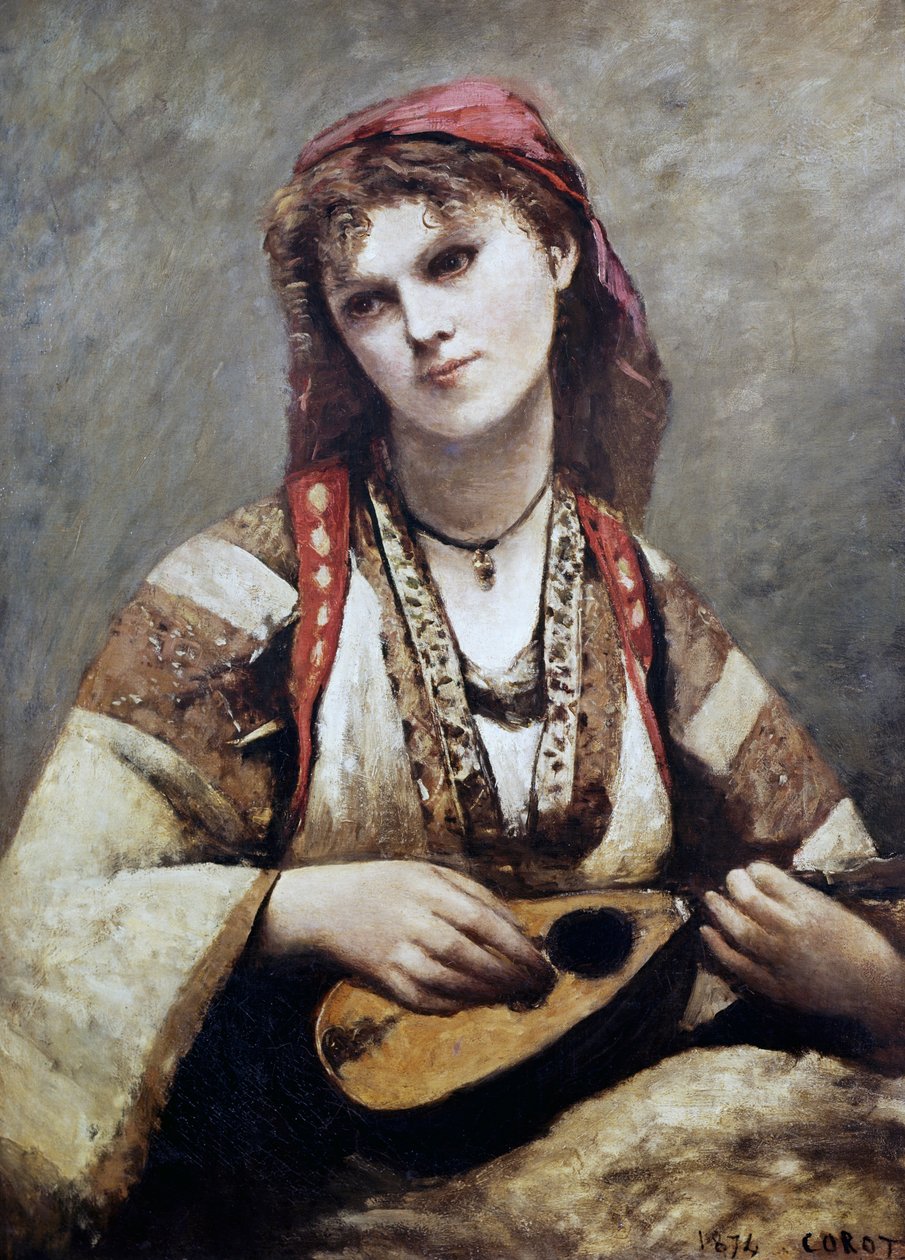 Portrét Christine Nilsonové aneb Čech s mandolínou od Jean Baptiste Camille Corot