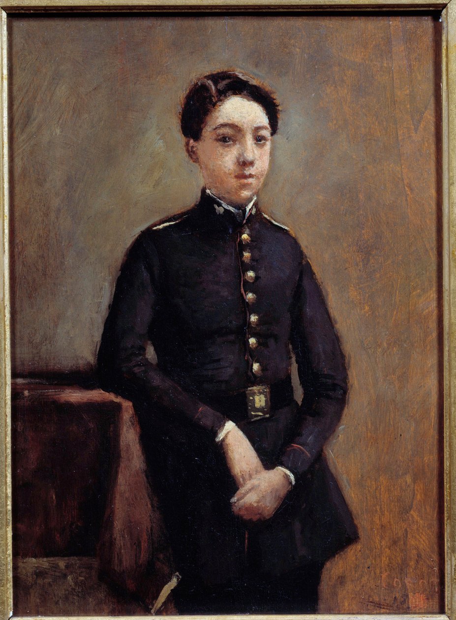 Portrét kolegiána Abela Chambauda Obraz Camille Corot (1796-1875) 19. století Sun. 0,32 x 0,24 m od Jean Baptiste Camille Corot