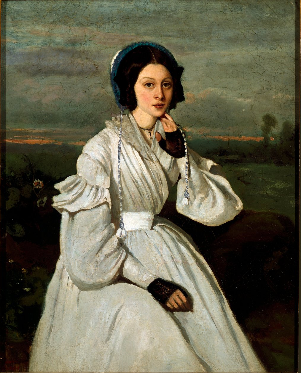 Portrét Louise Claire Sennegonové, budoucí Madame Charmois. Obraz Jean Baptiste Camille Corot (1796-1875) od Jean Baptiste Camille Corot