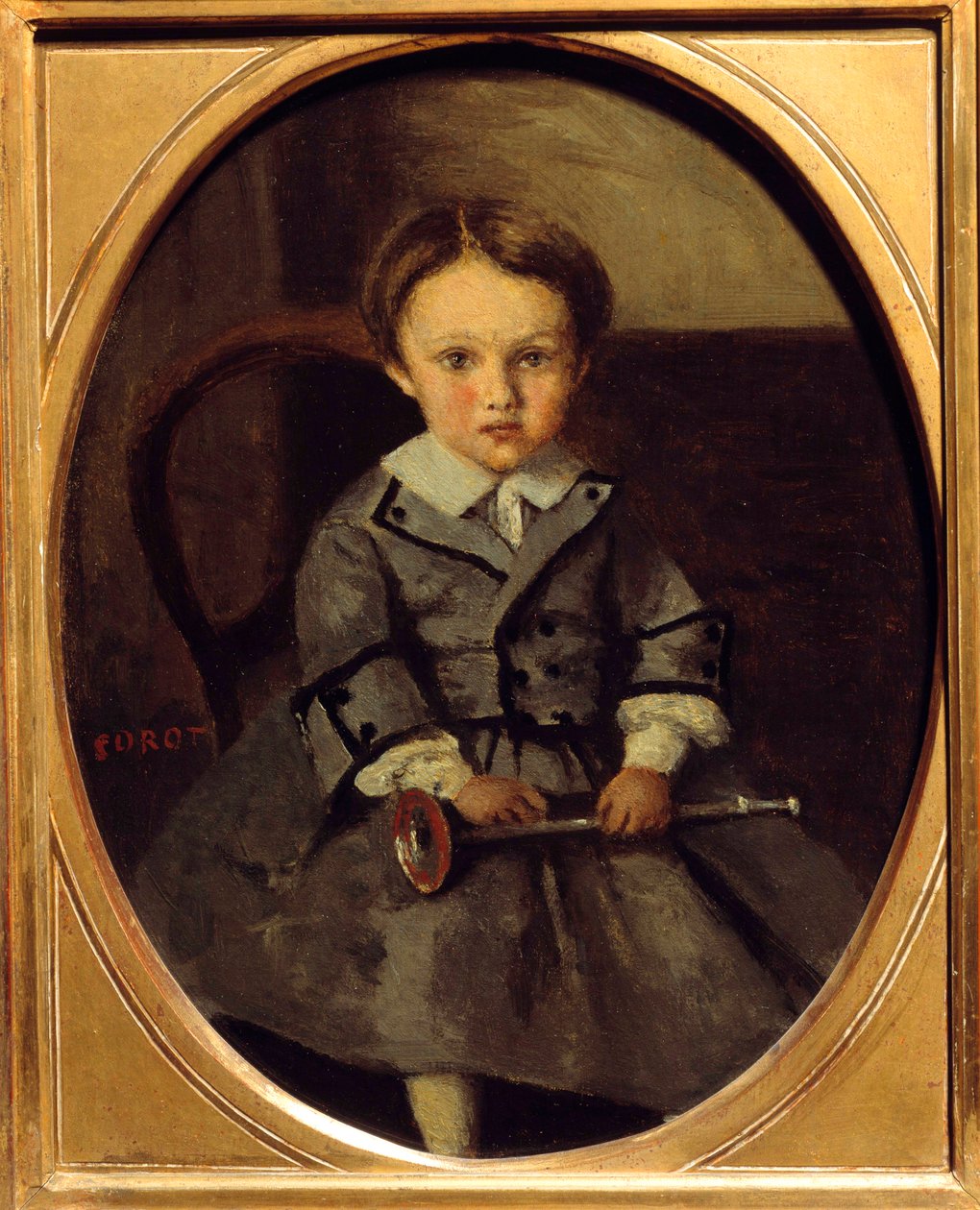 Portrét Maurice Roberta (1853-1925), syna Francoise Roberta, přítele Corot Painting od Camille Corot (1796-1875) 1857 Sun. 0,29x0,23 m od Jean Baptiste Camille Corot