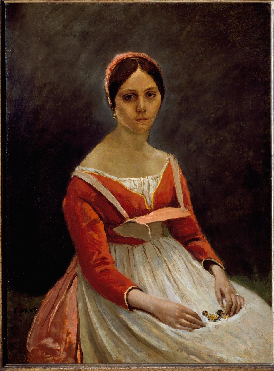 Portrét dívky (olej na plátně od Jean Baptiste Camille Corot