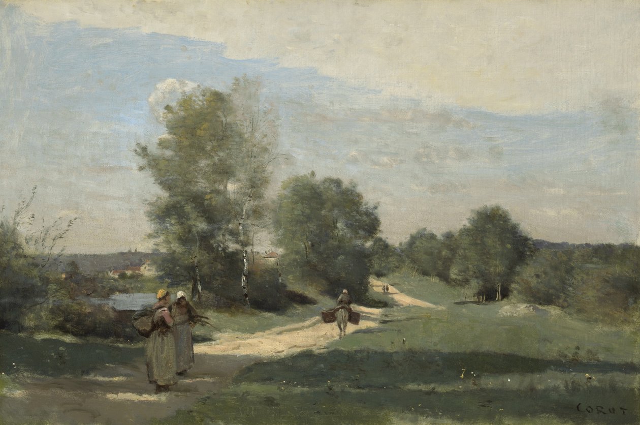 Road by the Water, c.1865?-70 od Jean Baptiste Camille Corot