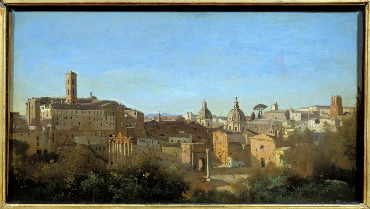 Řím, fórum při pohledu ze zahrad Farnese. Obraz Camille Corot (1796-1875) od Jean Baptiste Camille Corot