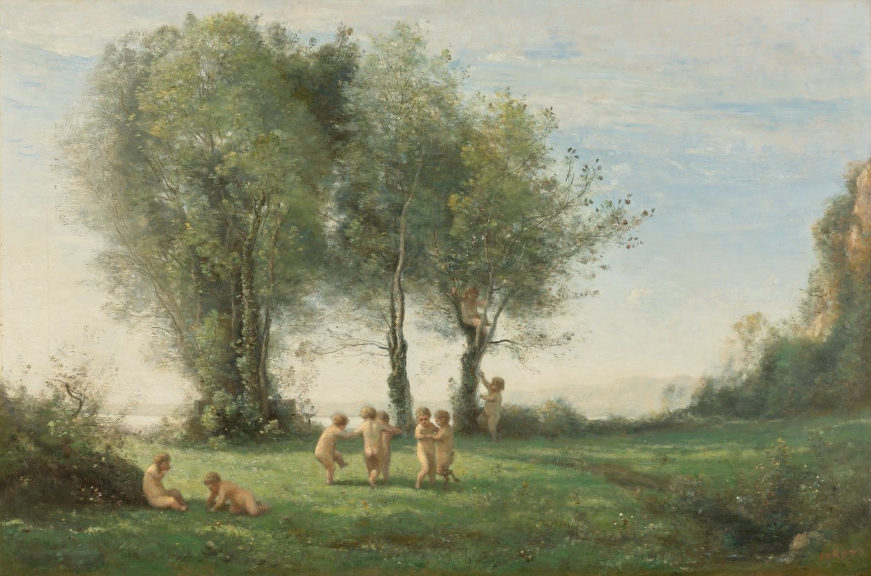 Ronde D’Amours; východ slunce od Jean Baptiste Camille Corot