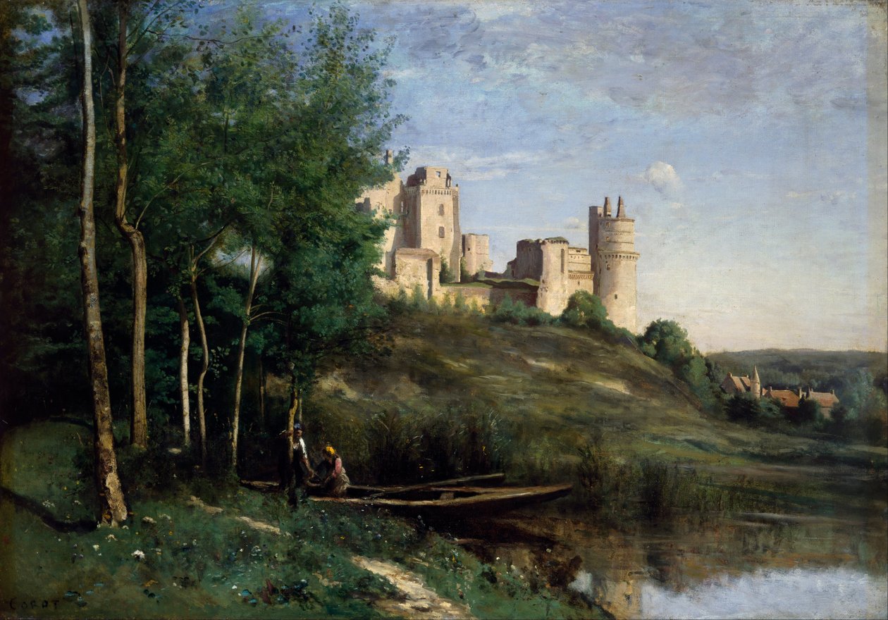 Ruiny zámku Château de Pierrefonds od Jean Baptiste Camille Corot