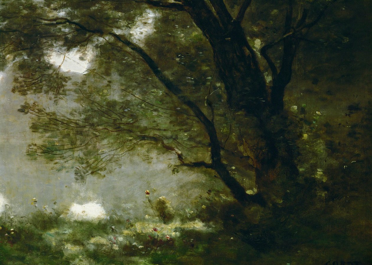 Pastýř. Suvenýr z Mortefontaine, Francie ... od Jean Baptiste Camille Corot