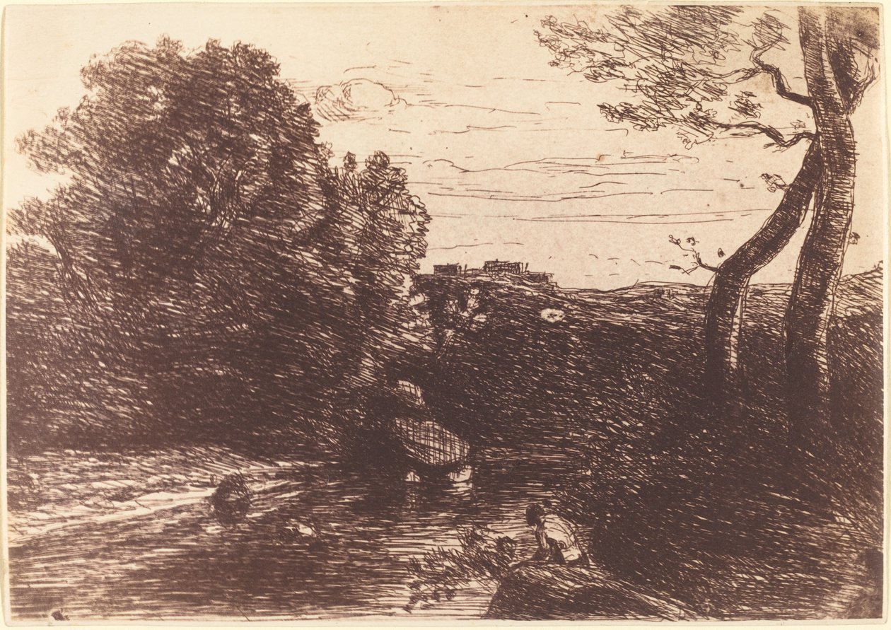 Pastýřské lázně Le Bain du berger, 1853. od Jean Baptiste Camille Corot