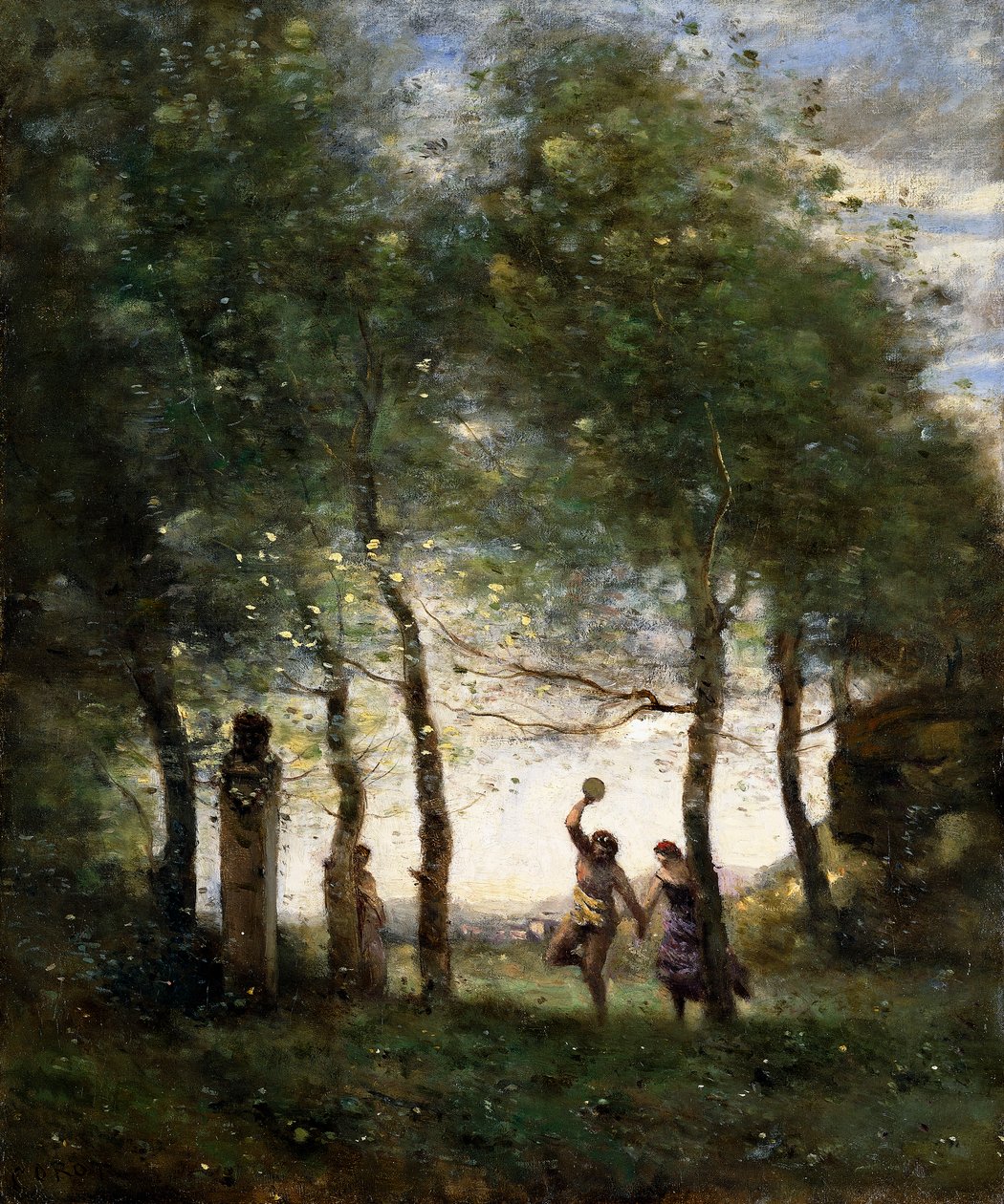 Malé Bacchanale, 1874 od Jean Baptiste Camille Corot