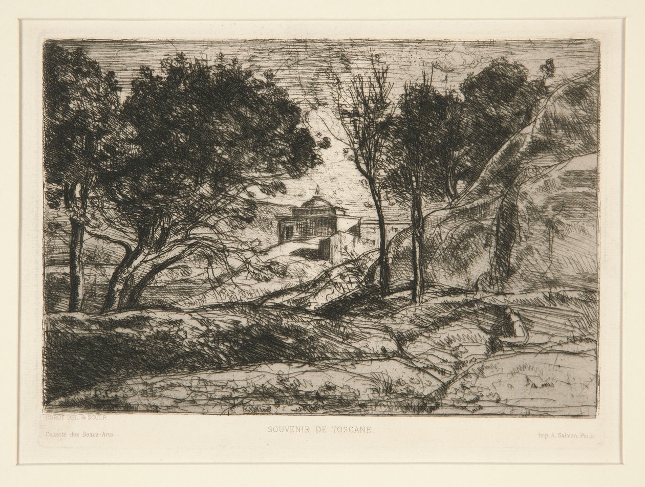 Souvenir de Toscane (vzpomínka na Toskánsko) od Jean Baptiste Camille Corot
