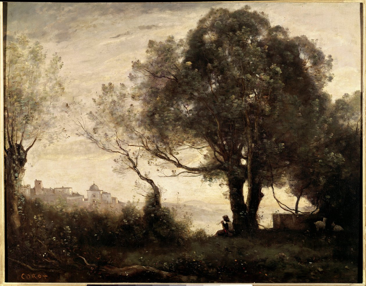 Suvenýr z Castelgondolfa v Itálii Obraz Jean Baptiste (Jean Baptiste) Camille Corot (1796-1875) 19. století Sun. 0,65 X 0,81 m Paříž, Musee du Louvre od Jean Baptiste Camille Corot