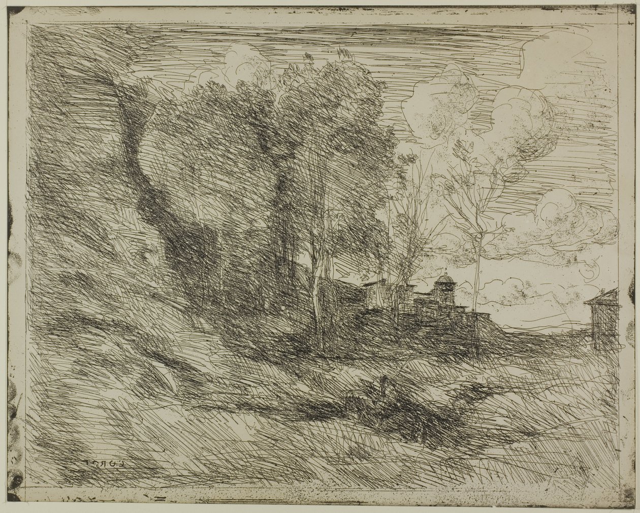 Suvenýr z Ostie od Jean Baptiste Camille Corot
